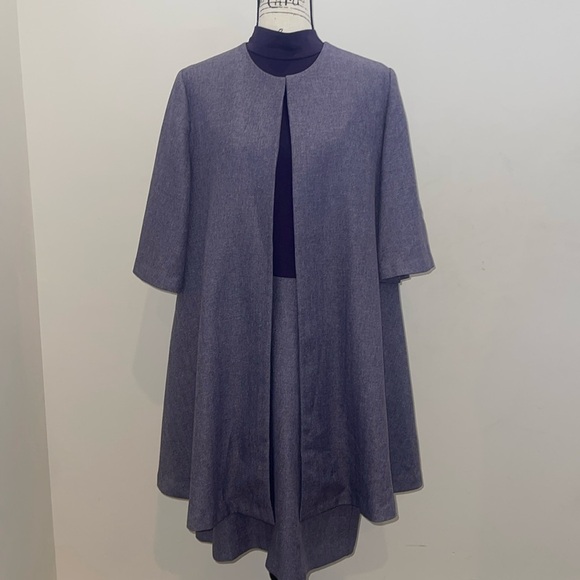 Coldwater Creek Dress and Cover Set Mock Turtleneck Long Sleeve Tweed Size 16 - Picture 4 of 16